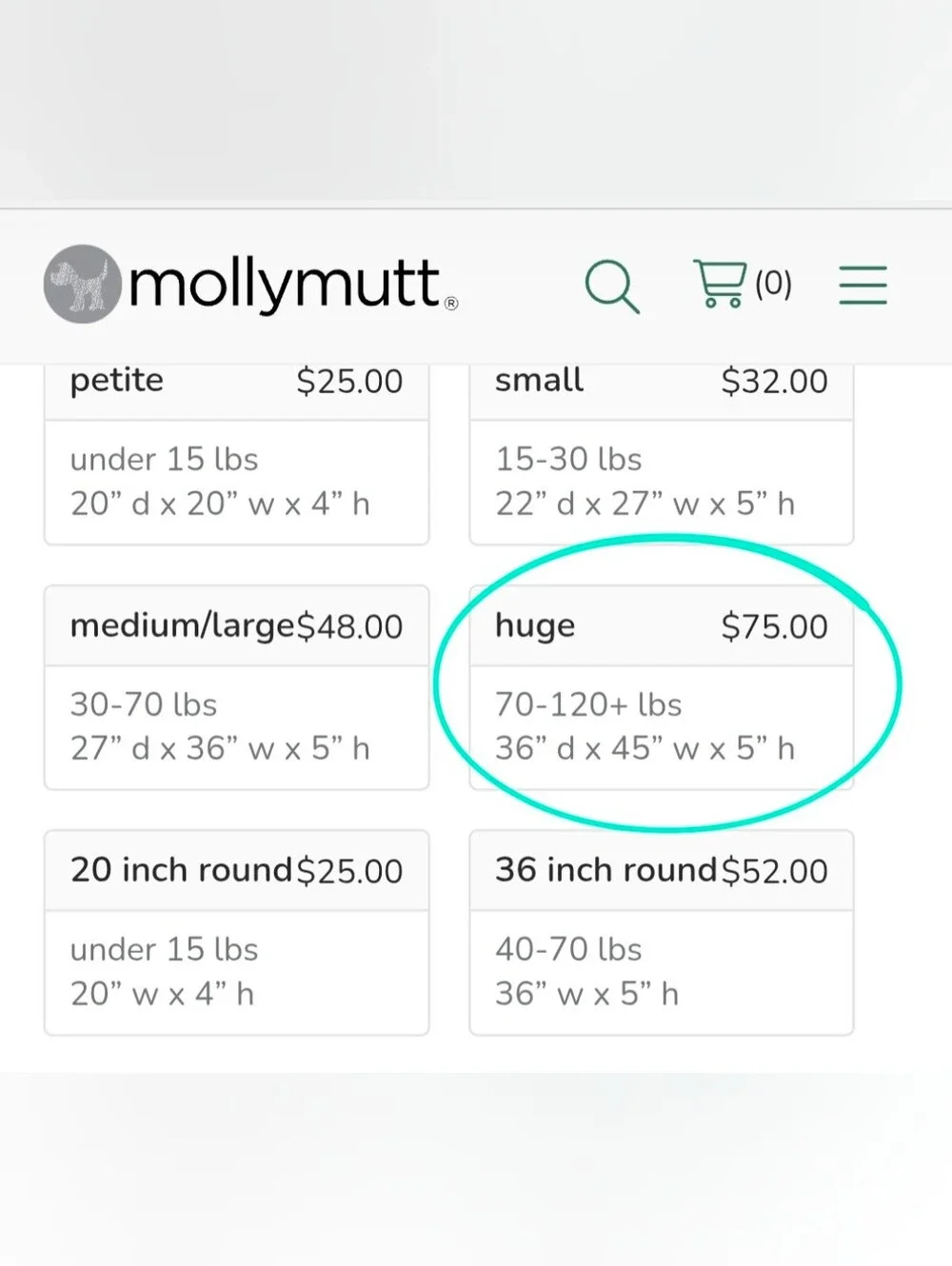 mollymutt dog bed